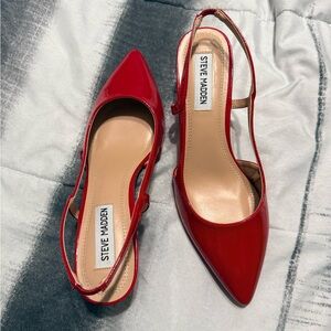 Steve Madden Glossy Red Slingback Heels